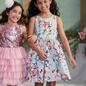 Girls size 12 Pippa & Julie Floral grapes boutique Princess Party Dress NWT